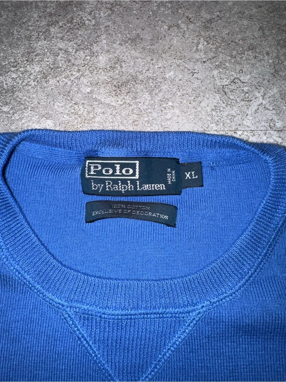 Polo Ralph Lauren Men’s Knit Crew Neck Pullover Sweater Blue Embroidered Logo XL